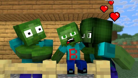 Baby Zombie Happy and Baby Zombie Sad - Sad Story - Minecraft Animation