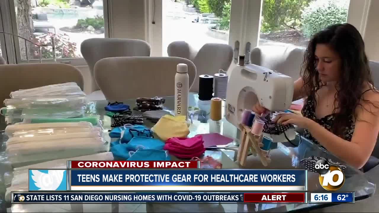 Carlsbad teens make protective gear for health care workers