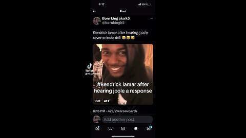 #kendricklamar reaction to #jcole 7min drill