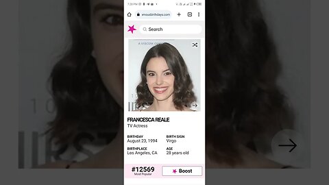 HAPPY 28 BIRTHDAY FRANCESCA REALE TV Actress