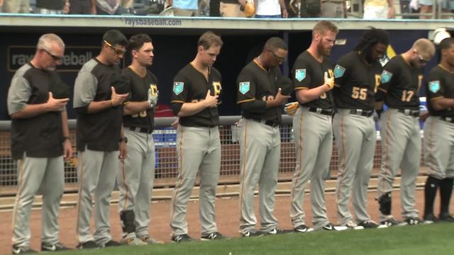 A moment of silence at spring training to honor the victims of last week's school shooting in Parkland, Florida