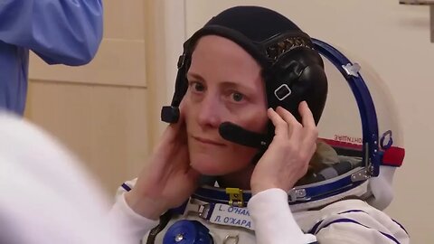 Space station crew prepare for launch in Kazakhstan
