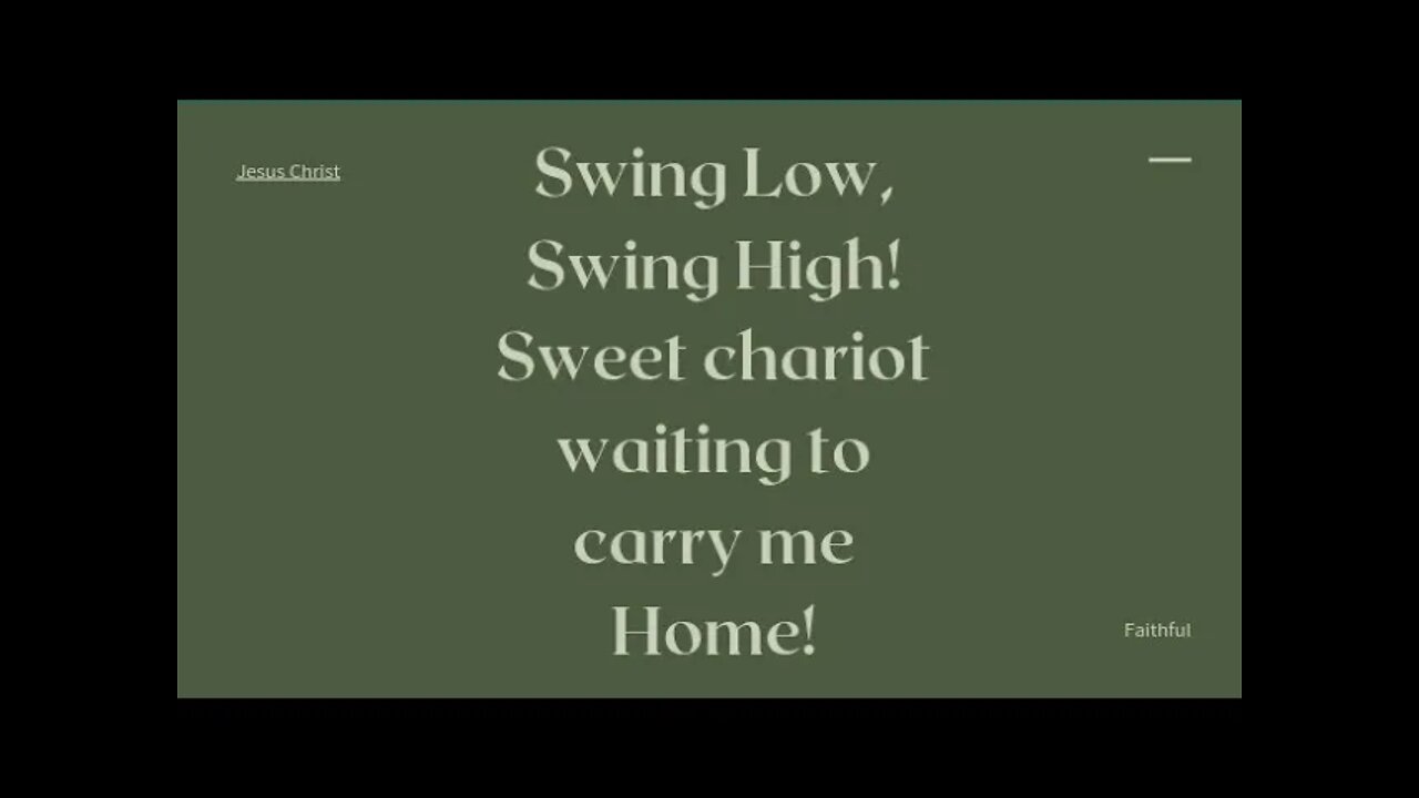 Swing low, Swing high, Sweet chariot waiting to carry me home! Song at bottom👇🏽