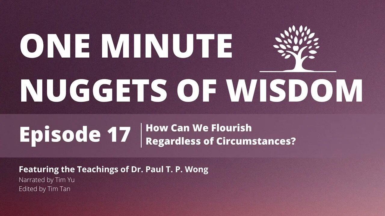 One Minute Nugget of Wisdom Episode 17 | Dr. Paul T. P. Wong
