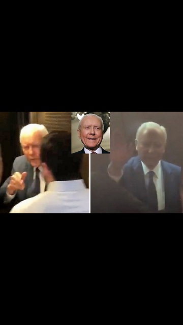 Orrin Hatch waves off unhinged leftist protesters at elevator