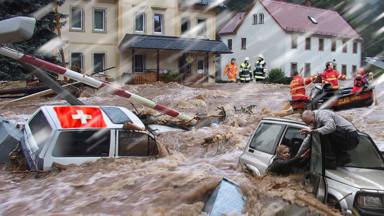 CLOAKED UFO AGENDAS: SHOCK! The flow of water and mud in Switzerland! The Alps destroy everything ev