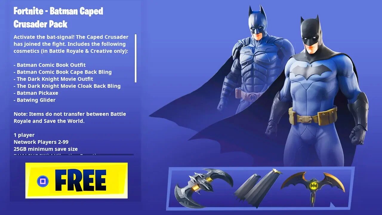 How To Get The "BATMAN CAPED CRUSADER" Pack For FREE In Fortnite! (New Batman Cosmetics!)