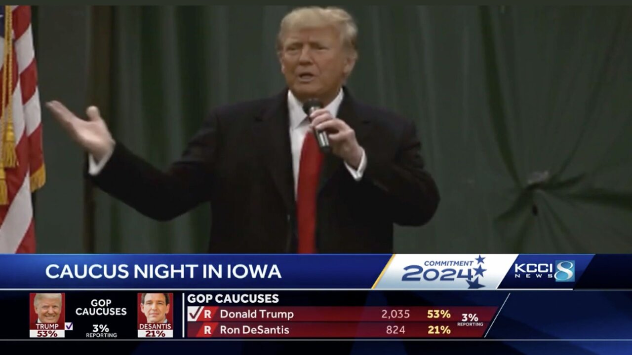Trump's initial thoughts after being named winner of Iowa caucuses