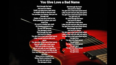 You Give Love a bad name - Bon jovi lyrics HQ