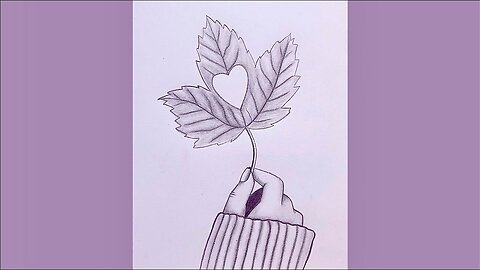 How to draw || A hand holding a maple leaf || Step by step Pencil Sketch for beginners