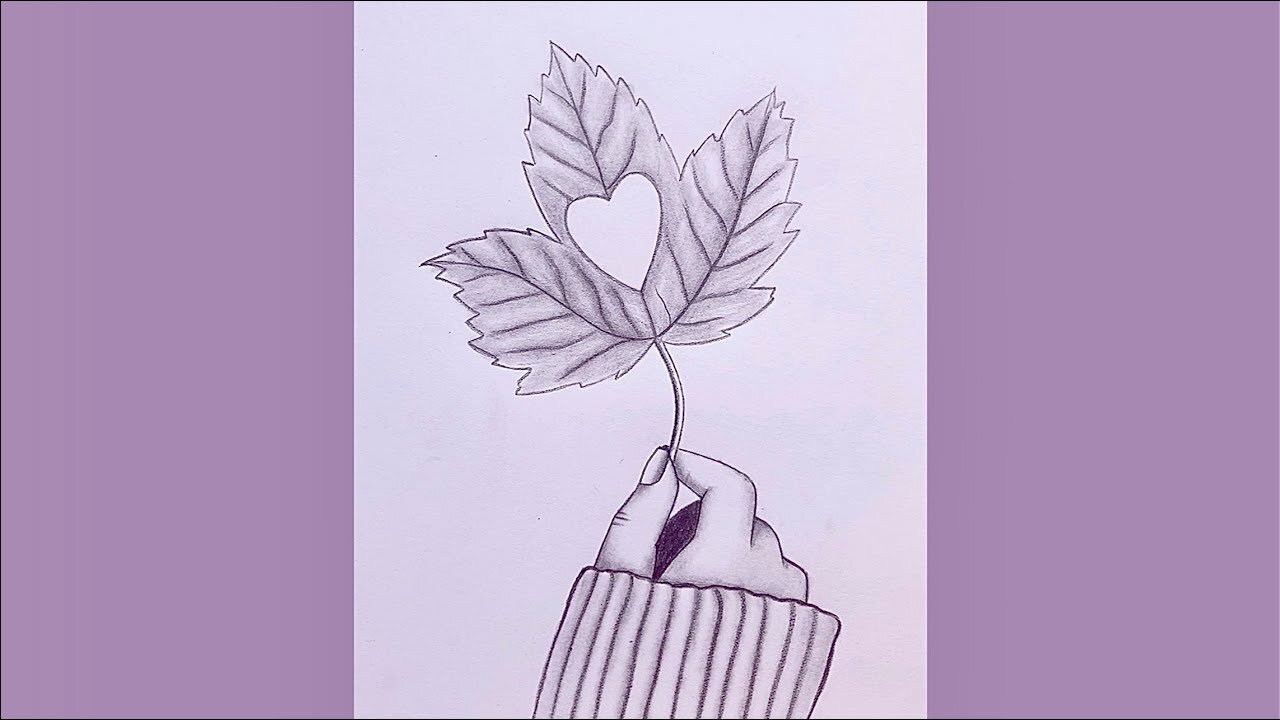 How to draw || A hand holding a maple leaf || Step by step Pencil Sketch for beginners