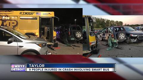 SMART bus crashes into vehicles in Southland Center parking lot injuring 9 people