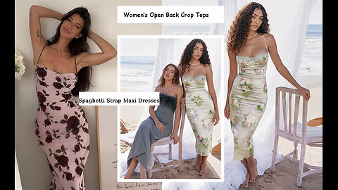 Vintage Low Cut Backless Spaghetti Strap Floral Satin Slip Long Cami Bodycon Maxi Dresses