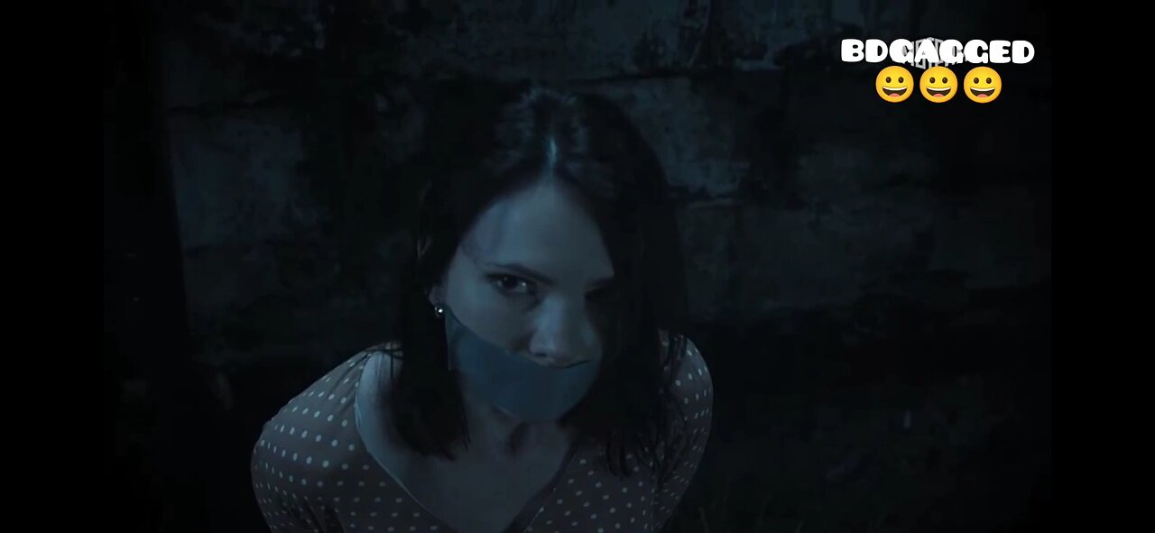 The bandit tied up the beauty and sealed her mouth with tape