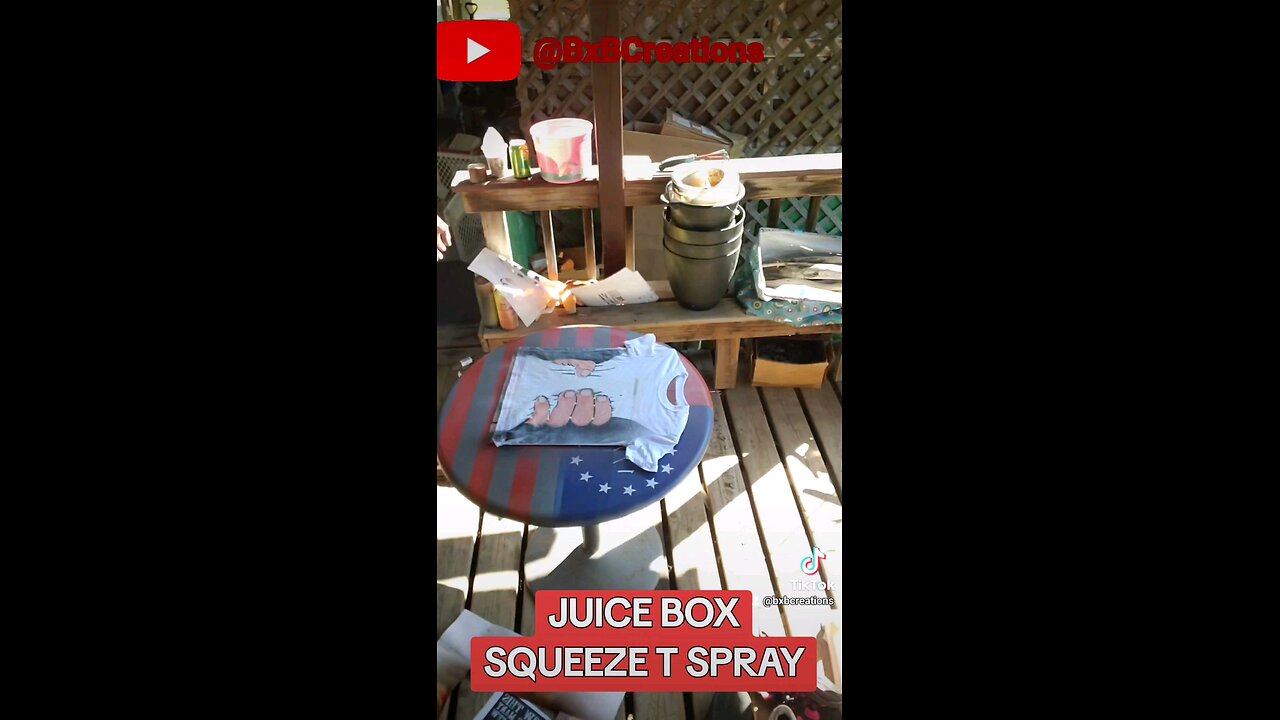 JUICEBOX SQUEEZE T SPRAY #bxbcreations #BXBSTUDIOS #art #tshirtprinting #artist #spraypaintartist