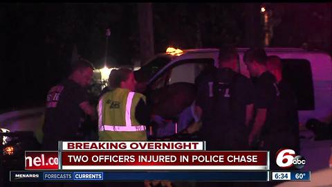 Suspect drives into police cars during chase, officers hospitalized