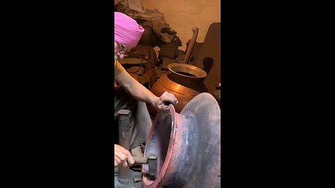 Copper and brass utensils are made by hand