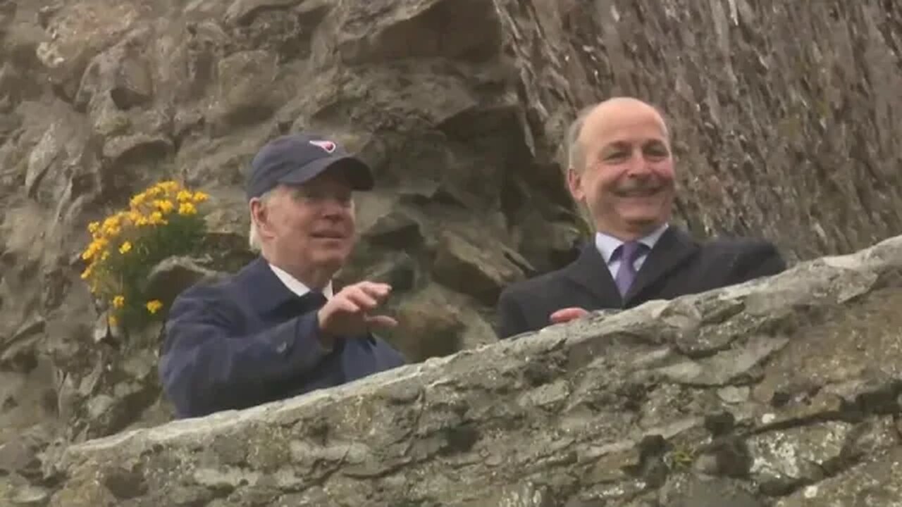 As He Tours Castle In Ireland, Biden Tells Random Passersby: "Don't Jump"