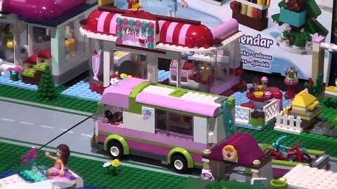 Lego Friends Village with custom built Lego train