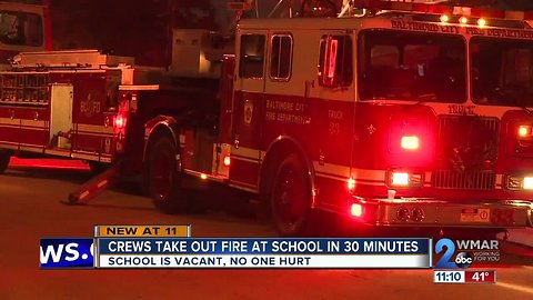 Crews battle fire at Calverton Elementary/Middle School Monday evening