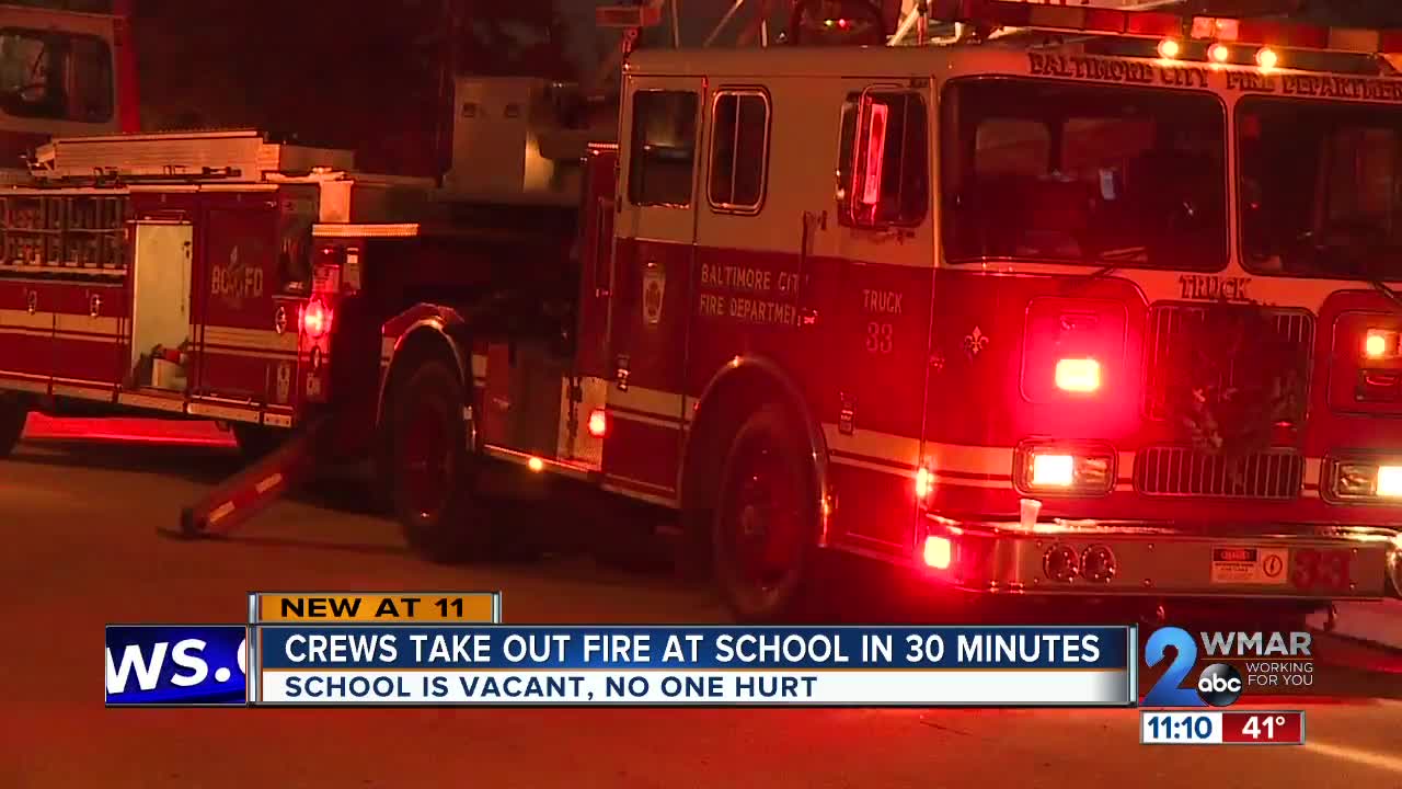 Crews battle fire at Calverton Elementary/Middle School Monday evening