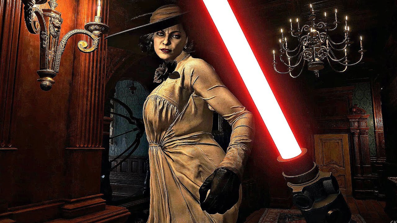 RESIDENT EVIL 8 VILLAGE - Jedi Lightsaber vs. All Bosses