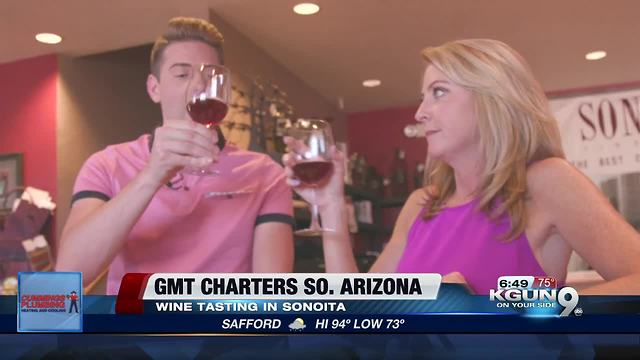Wine tasting at Sonoita Vineyards with the GMT crew