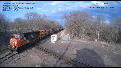 WB CN L571 Manifest with KCS unit at Mills Tower on April 10, 2022 #Steel Highway#