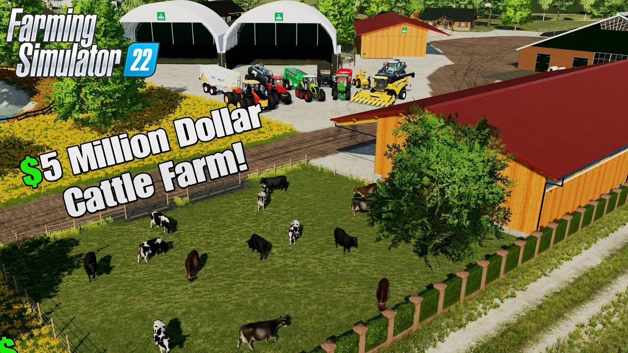 How To Build a ($5 Million Dollar) Cattle Farm | The Valley The Old Farm | Farming Simulator 22 Ps5