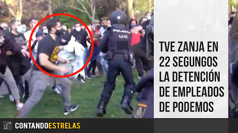 TVE zanja en 22 segundos la detención de empleados de Podemos