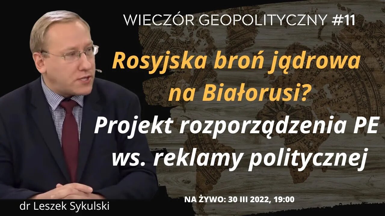 NA ŻYWO: Rosyjska broń jądrowa na Białorusi? Projekt PE ws. targetowania reklamy politycznej