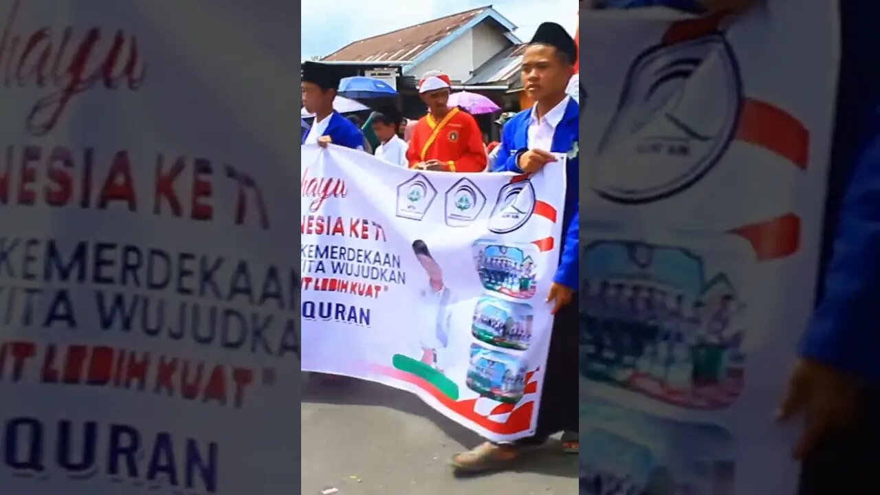 Karnaval 17 Agustusan. HUT RI 77 Ponpes Izzul Qur'an Kerinjing pun ikut serta.