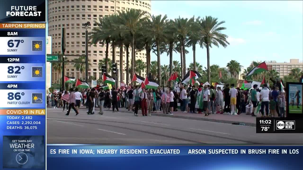 Large protest at Curtis Hixon Park