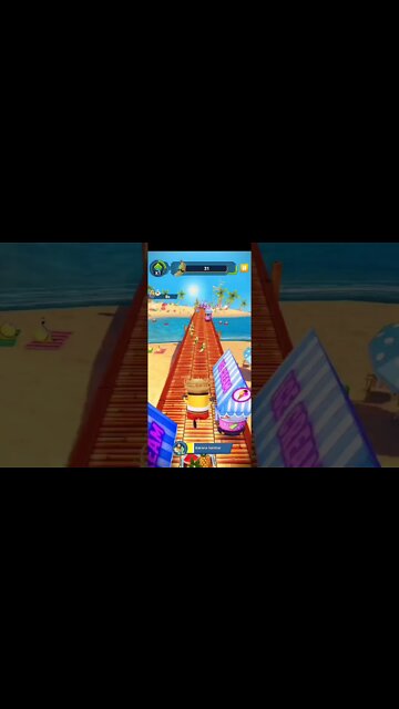 Minion Rush - 81 Bananas collected at beach