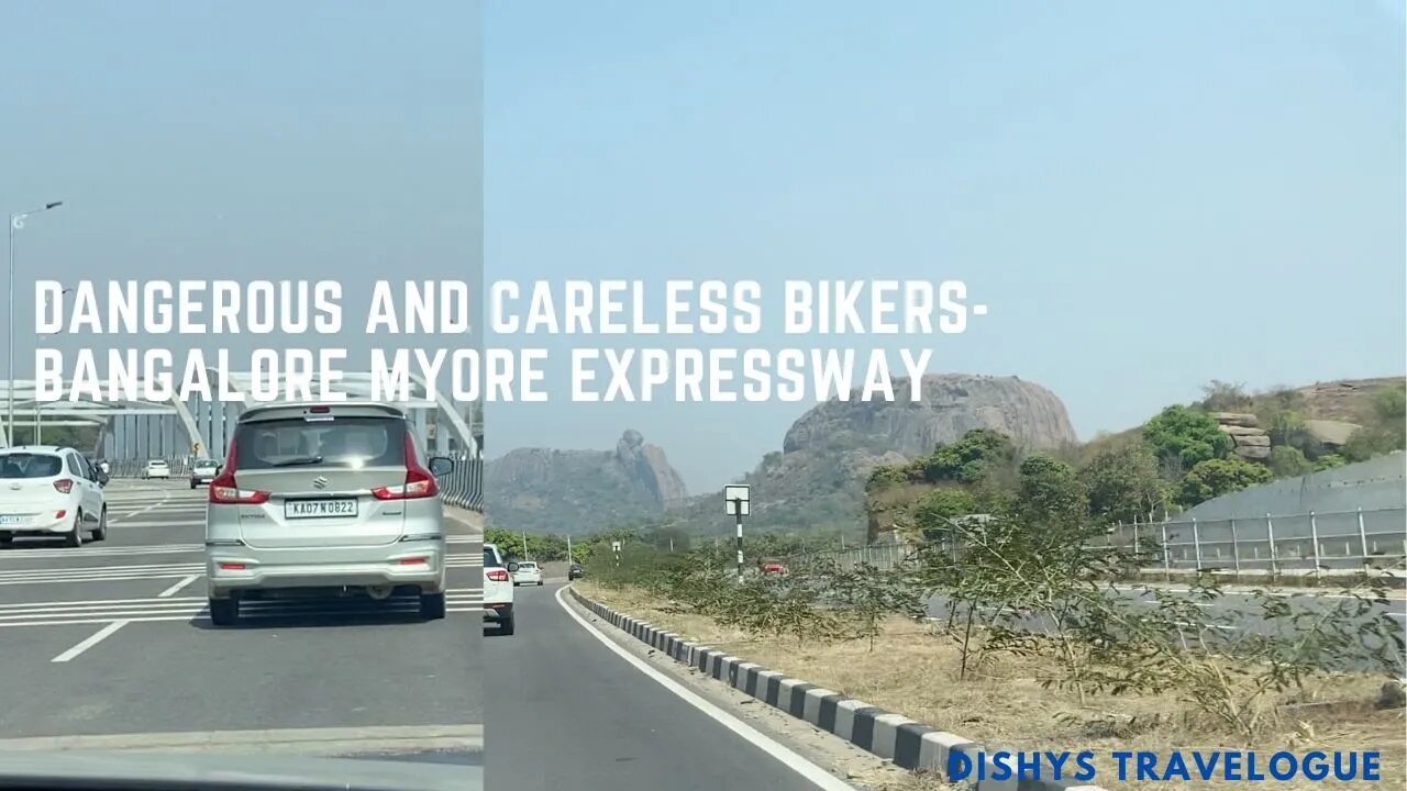 Dangerous and careless bikers -10 Lane Mysore Bangalore expressway #expressway #bikers #violation