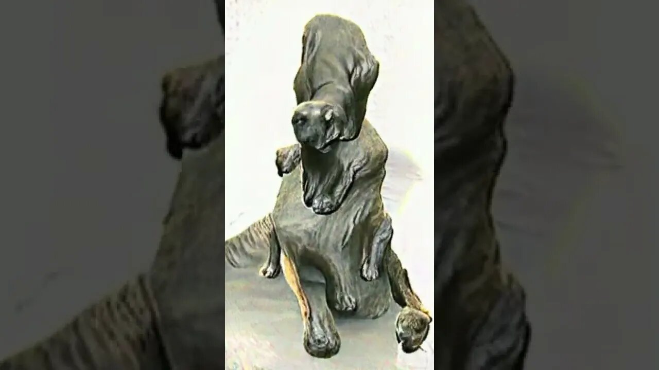 a dog turned in to a statue - art - #shorts #animation #art #anime #painting