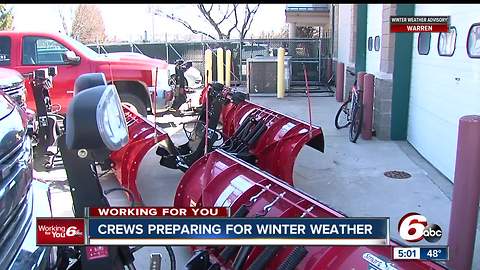 City of Fishers says more than 60 plows and salt trucks are ready to hit the roads