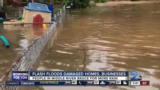 Flash floods damage basements, food stands in Middle River