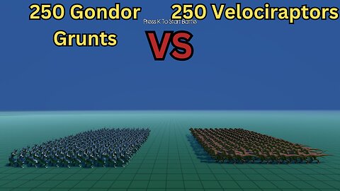 250 Gondor Grunts Versus 250 Velociraptors || Ultimate Epic Battle Simulator