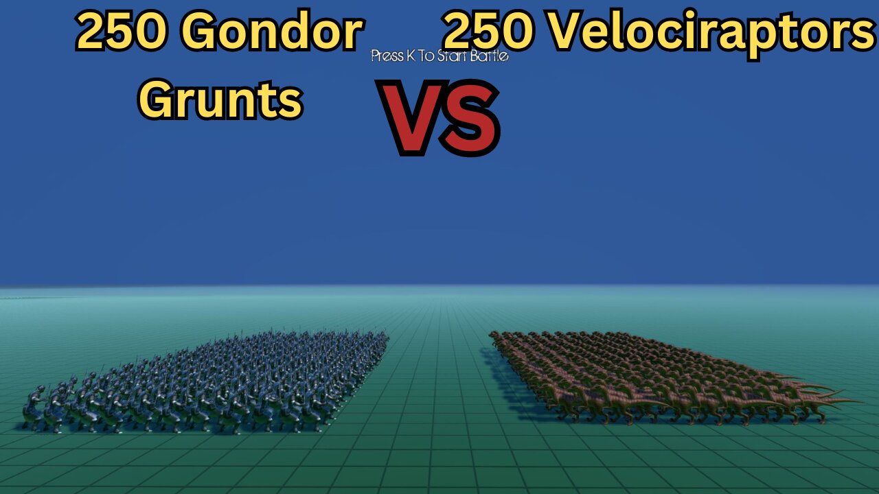 250 Gondor Grunts Versus 250 Velociraptors || Ultimate Epic Battle Simulator