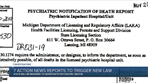 Bill to force investigations of psychiatric deaths passes House, awaits Whitmer's signature