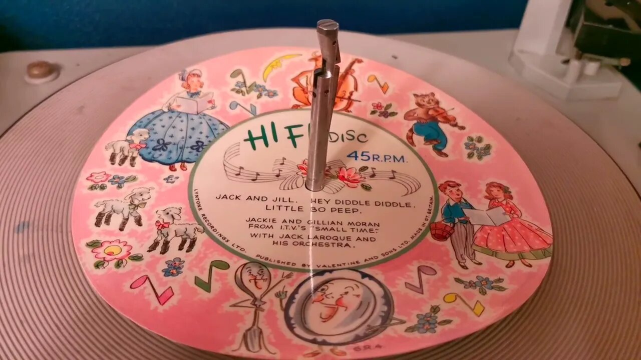 Nursery Rhymes 45rpm Flexi Vinyl 1958 Record ~ Jackie & Gillian Moran ITV's Small Time Jack Laroque