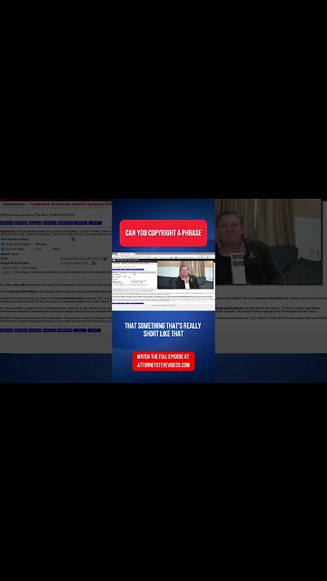 Can you Copyright a phrase by Attorney Steve®