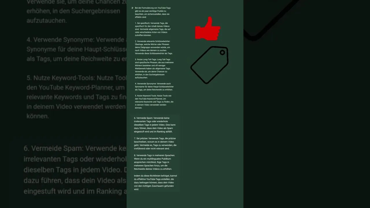 Wie du Youtube-Tags einsetzt