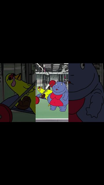 TIK TOK GIRLS AT THE GYM #shorts #viral #animation #animalshorts #gymgirl