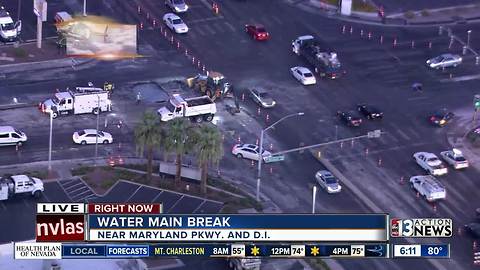 Water main break near Maryland Parkway and Desert Inn