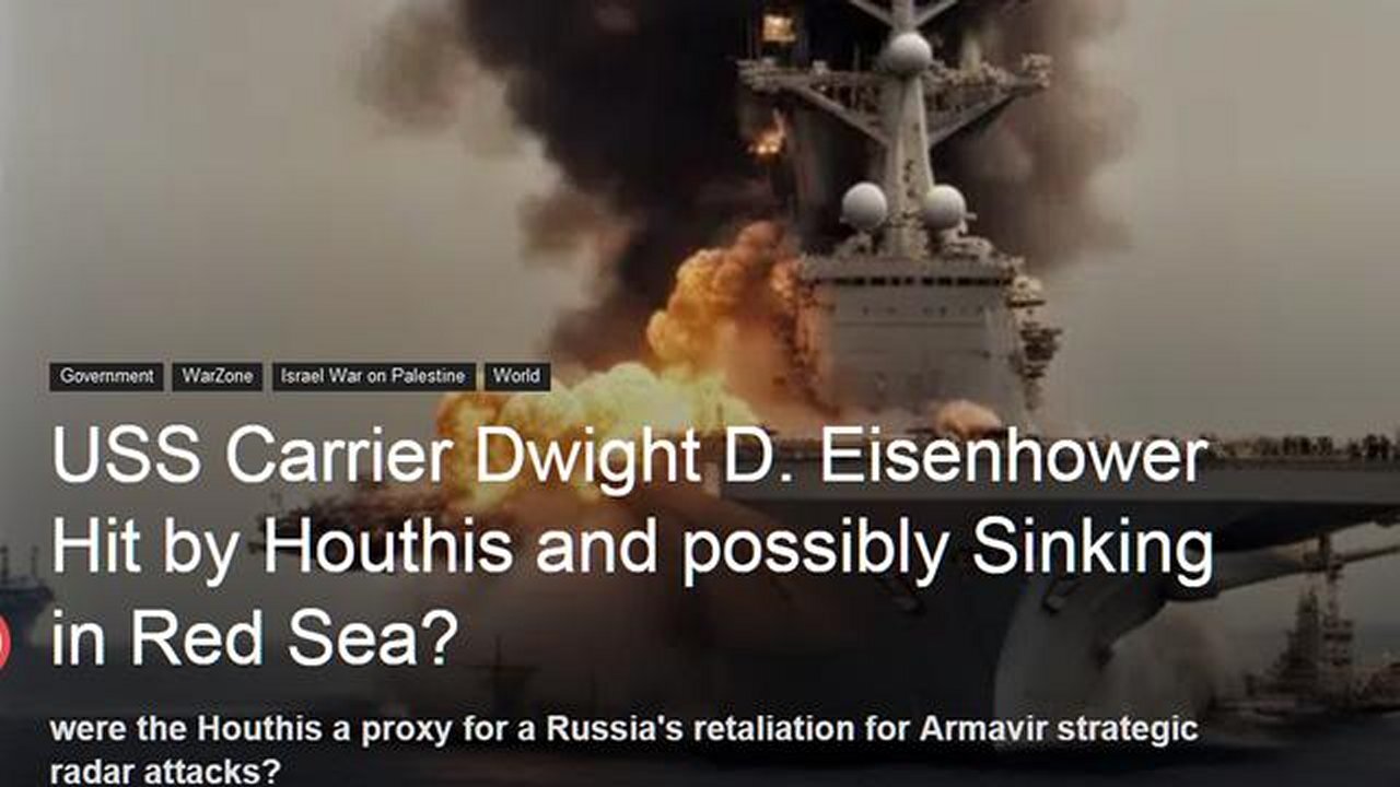 Correction Eisenhower Not Hit in Houthi Attack in Red Sea US Beirut Lebanon Embassy Attacked ISIS