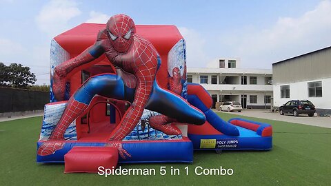 Spiderman 5 in 1 Combo #inflatablefactory #inflatablesale #inflatablesupplier #slide #bouncer #catle