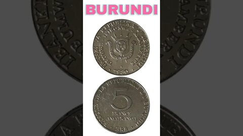 Burundi 5 francs 1980.#shorts #coinnotesz