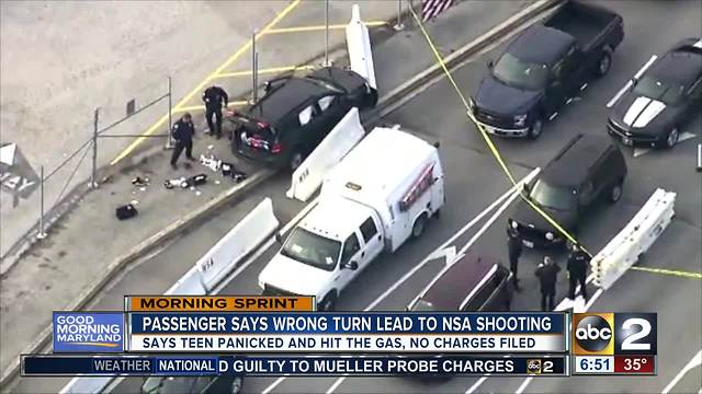 Passenger says teen driver panicked, hit the gas outside NSA